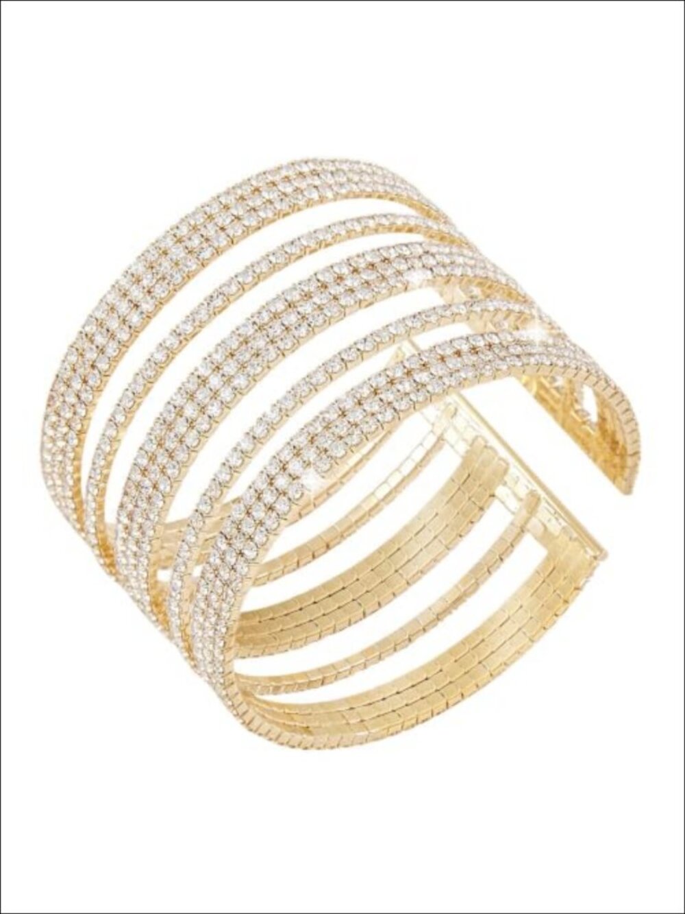Austrian Crystal Rhinestone Cuff Bangle Bracelet Handmade Alloy Copper Women